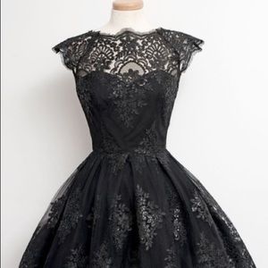 Small or Medium Sized Black Lace Dress